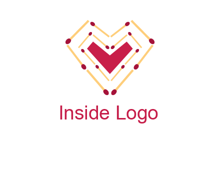 match stick creating heart shape logo