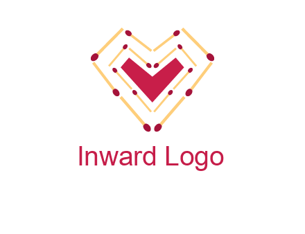 match stick creating heart shape logo