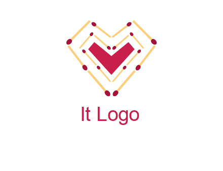 match stick creating heart shape logo