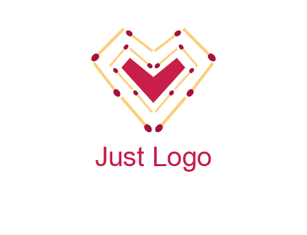 match stick creating heart shape logo