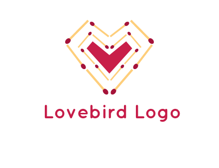 match stick creating heart shape logo