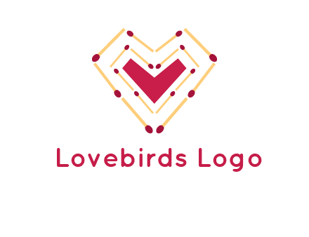 match stick creating heart shape logo