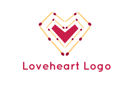 match stick creating heart shape logo