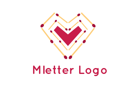 match stick creating heart shape logo