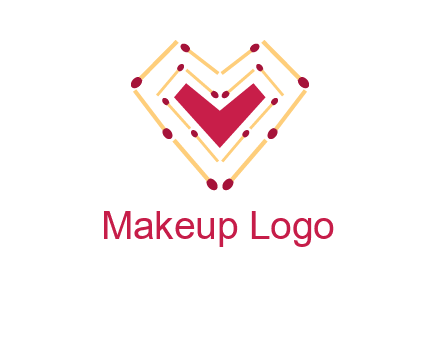match stick creating heart shape logo