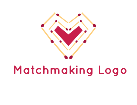 match stick creating heart shape logo