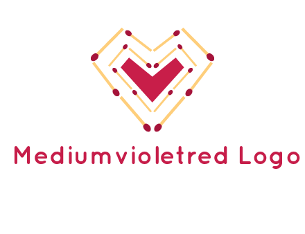 match stick creating heart shape logo