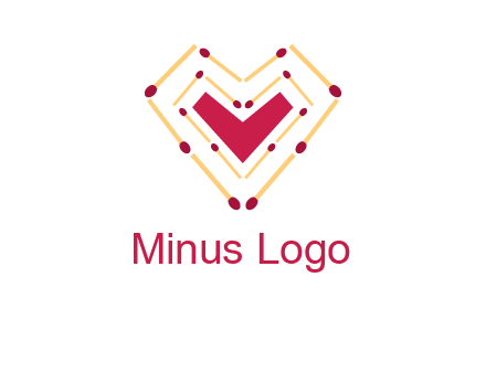 match stick creating heart shape logo