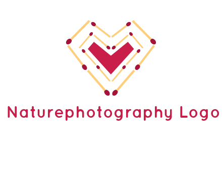 match stick creating heart shape logo
