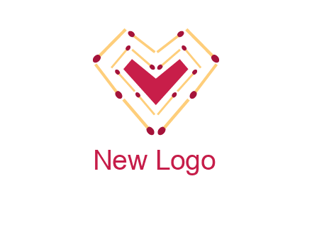 match stick creating heart shape logo