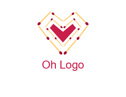 match stick creating heart shape logo