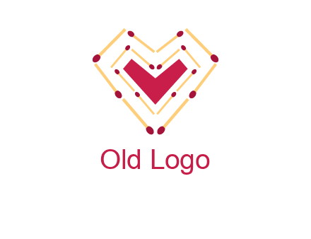 match stick creating heart shape logo