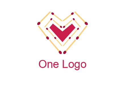 match stick creating heart shape logo