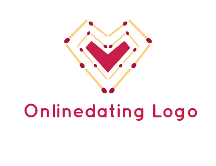 match stick creating heart shape logo