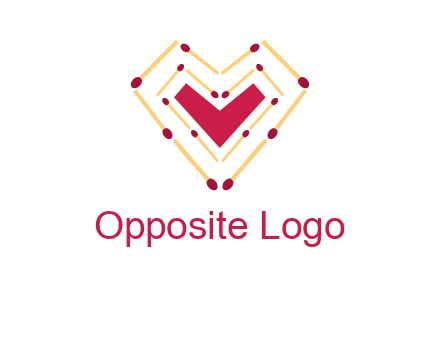 match stick creating heart shape logo