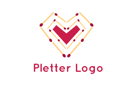match stick creating heart shape logo