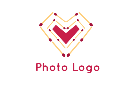 match stick creating heart shape logo