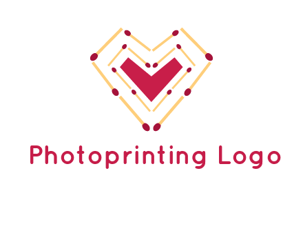 match stick creating heart shape logo