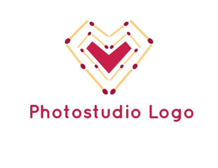 match stick creating heart shape logo