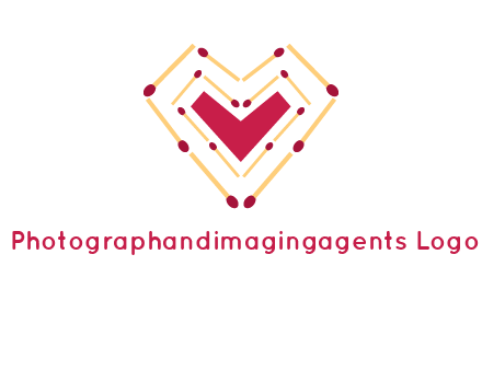 match stick creating heart shape logo