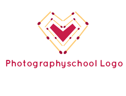 match stick creating heart shape logo