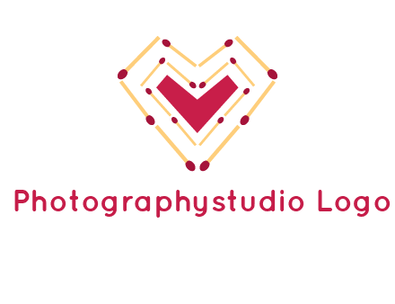 match stick creating heart shape logo