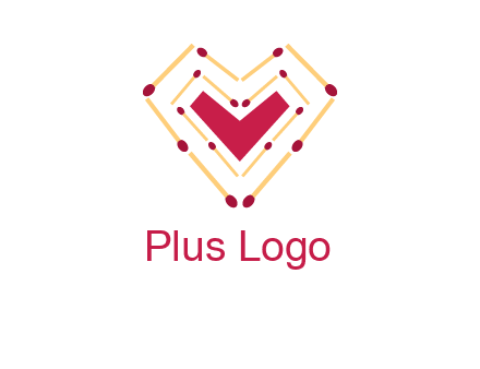match stick creating heart shape logo
