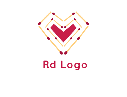 match stick creating heart shape logo