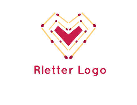 match stick creating heart shape logo