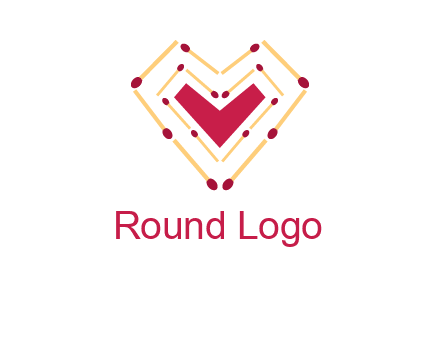 match stick creating heart shape logo