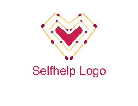 match stick creating heart shape logo