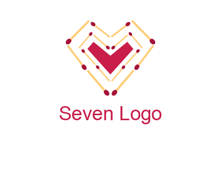 match stick creating heart shape logo