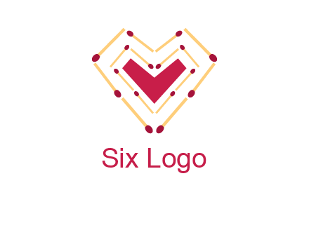 match stick creating heart shape logo