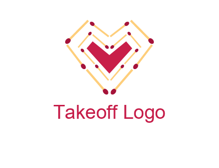 match stick creating heart shape logo