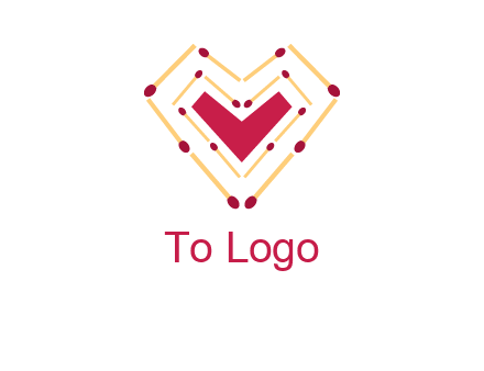 match stick creating heart shape logo