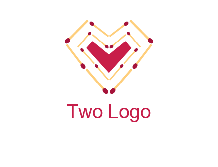match stick creating heart shape logo