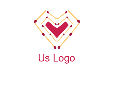 match stick creating heart shape logo