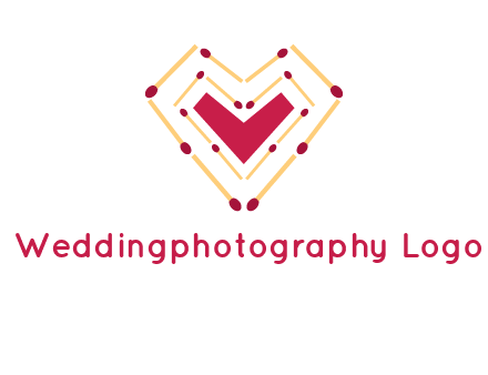 match stick creating heart shape logo