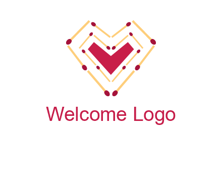 match stick creating heart shape logo