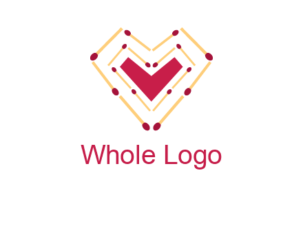 match stick creating heart shape logo