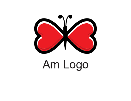 butterfly made of heart wings logo