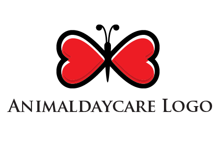 butterfly made of heart wings logo
