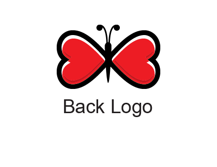 butterfly made of heart wings logo