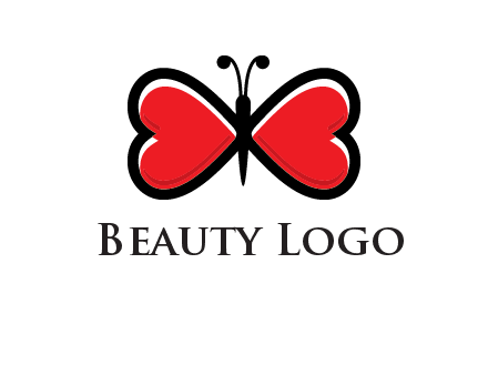 butterfly made of heart wings logo
