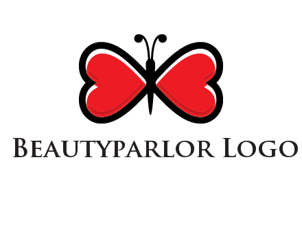 butterfly made of heart wings logo