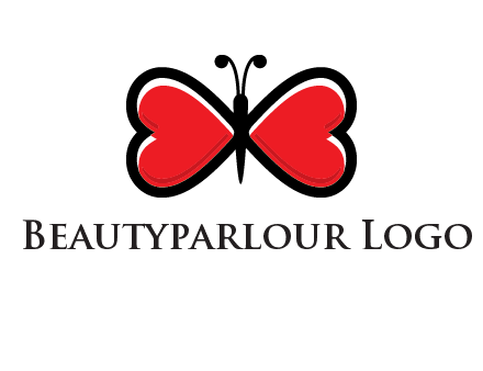 butterfly made of heart wings logo