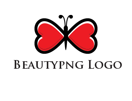 butterfly made of heart wings logo