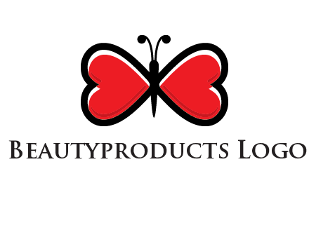 butterfly made of heart wings logo
