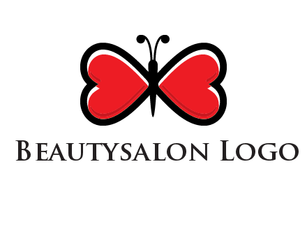butterfly made of heart wings logo