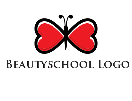 butterfly made of heart wings logo